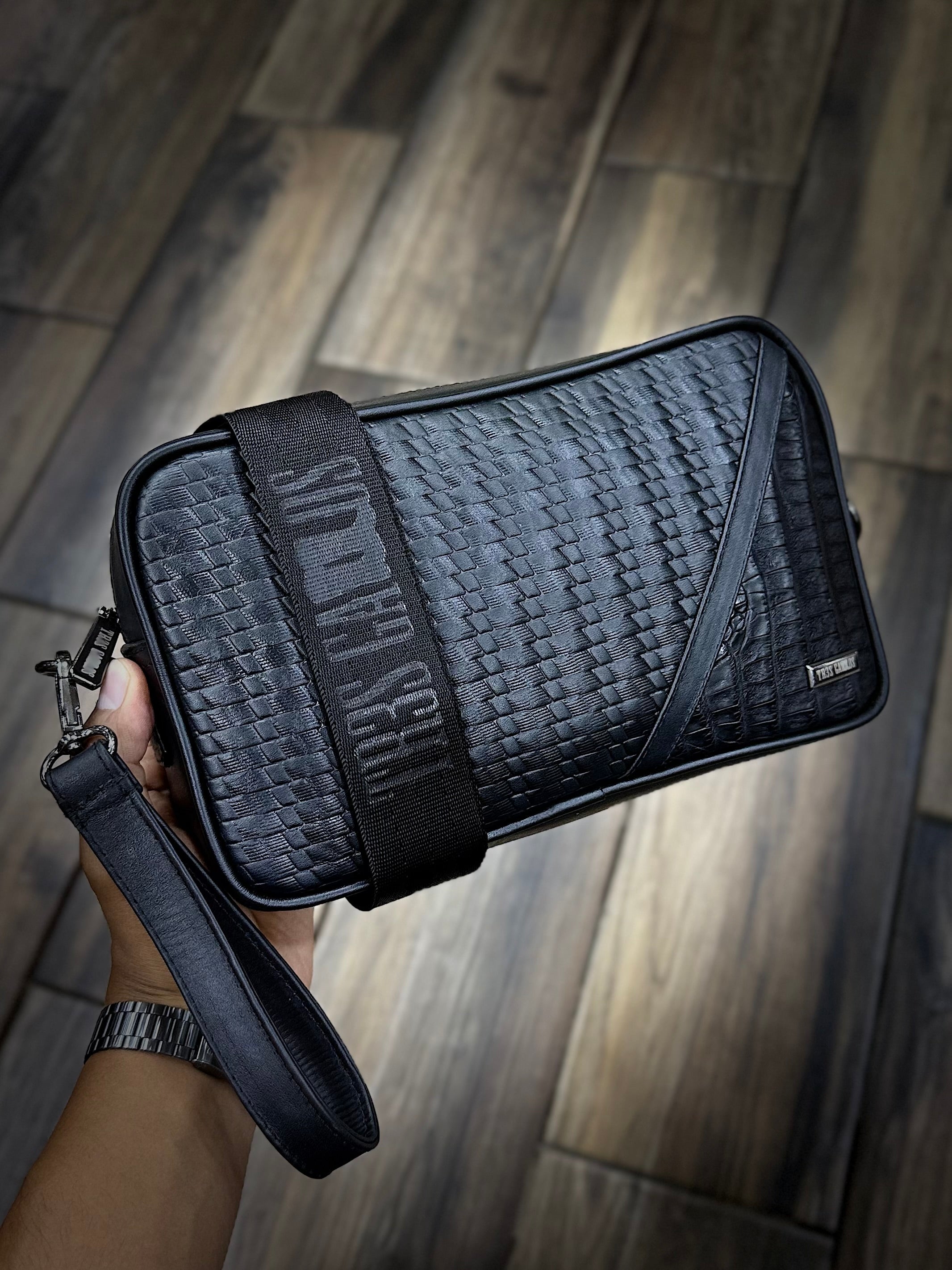 Bandolera Crusier Cocodrilo Negro